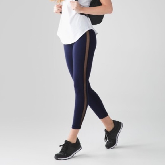 Lululemon High Times Mesh Insert 7/8 Leggings - Picture 1 of 9